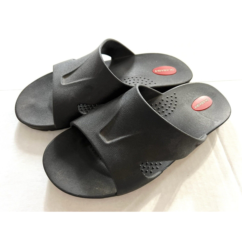 Okabashi Black Vegan Sandals Cruise Slides with Arch Support Ladies Large
